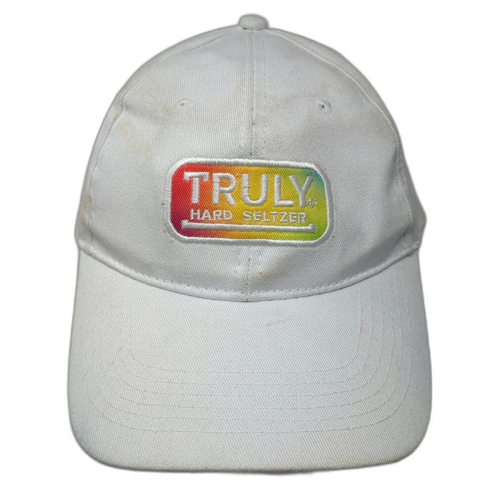 Truly Hard Seltzer Baseball Cap White One Size Strapback Rainbow Logo Promo Hat